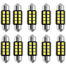 10x 36mm 2835SMD LED-lampen Superheldere witte vervanging voor autokoepelkaartleeslamp kentekenplaatverlichting