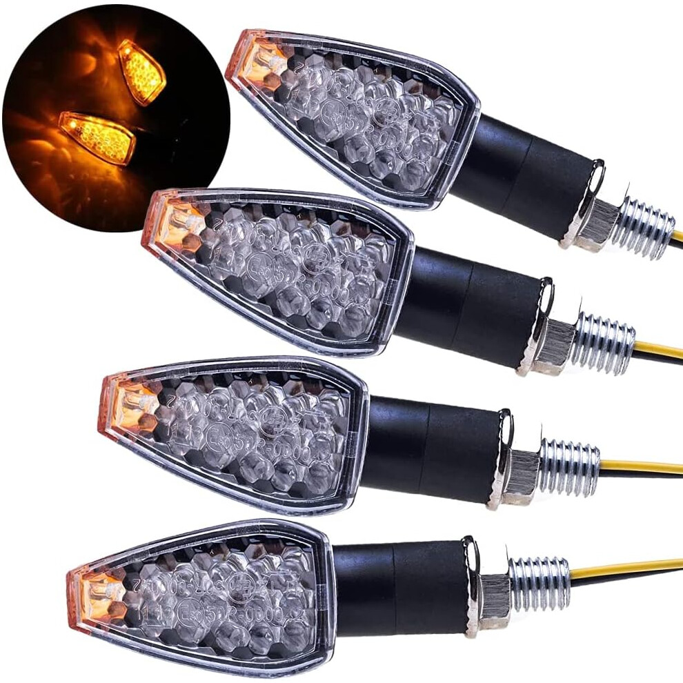 4Pcs Motorcycle Indicators 14Led Turn Signal Lights 12V Waterproof Running Indicator Blinker Universal For Motorcycle Scooter Quad Cruiser Off Road 9469042604507
