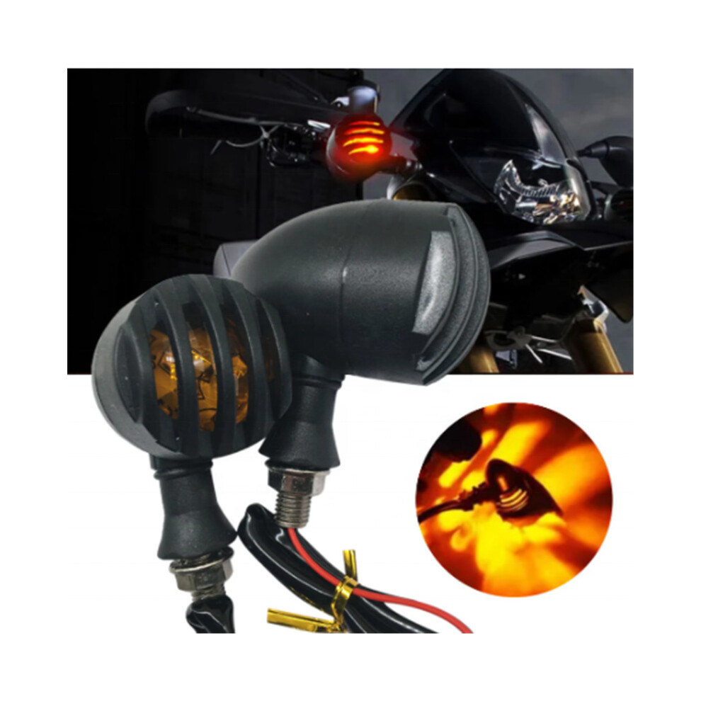2Pcs Motorcycle Indicators Halogen Turn Signal Lights 12V Waterproof Lamp Universal For Motorbike Scooter Quad Cruiser Cafe Racer Off Road Enduro Red 9469042604552
