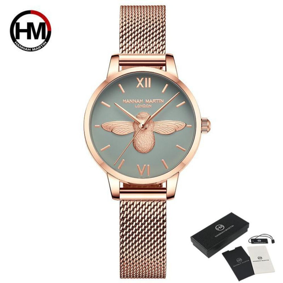 (green) Hannah Martin Watches For Women Quartz Watches, Ladies Fashion Bracelet Watch Set Waterproof Watch Casual Wrist Watch Christmas Gifts For Women Wife