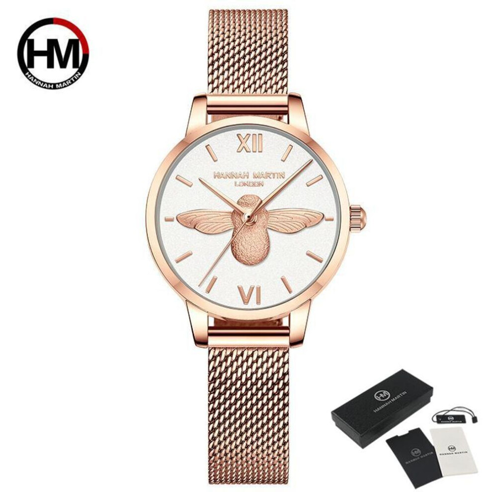 (white) Hannah Martin Watches for Women Quartz Watches, Ladies Fashion Bracelet Watch Set Waterproof Watch Casual Wrist Watch Christmas Gifts for Women Wife