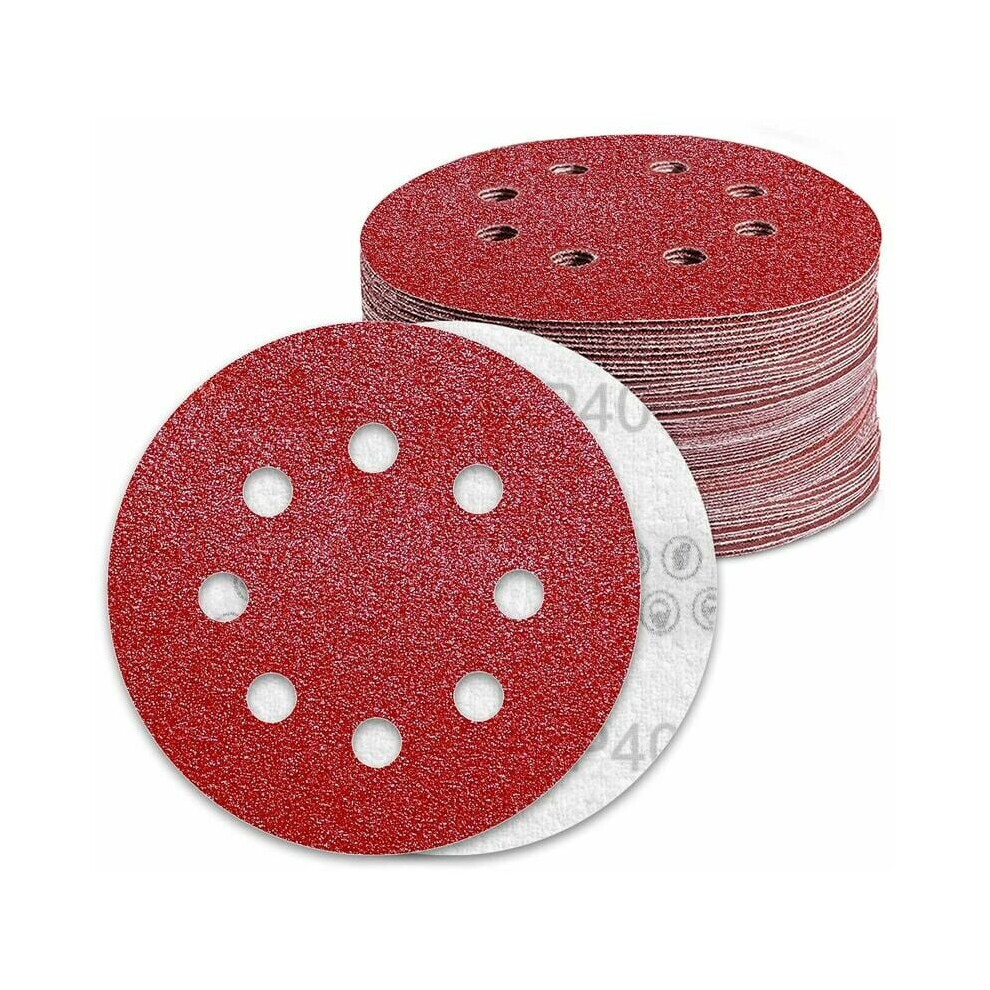 70 Pieces 125Mm Sanding Discs 40 Grit Sandpaper 8 Holes Sanding Disc For Random Orbital Sander 9469042607454