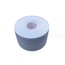 (2 pezzi blu) Battiscopa morbido - Striscia terminale per cucina e bagno 38 mm 3,2 m, guarnizione autoadesiva, striscia pieghevole flessibile, guarniz