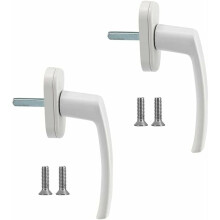 Raamgrepen 2 stuks Aluminiumlegering Raamgreep Massief Aluminium Handvat Witte Aluminium Deurgreep Compatibel met gangbare ramen en Franse ramen