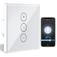 Dimmer, WiFi Licht Dimmer Schalter mit Prozentfunktion mit Timerfunktion, WLAN Sprachsteuerung Einbauleuchten Dimmer