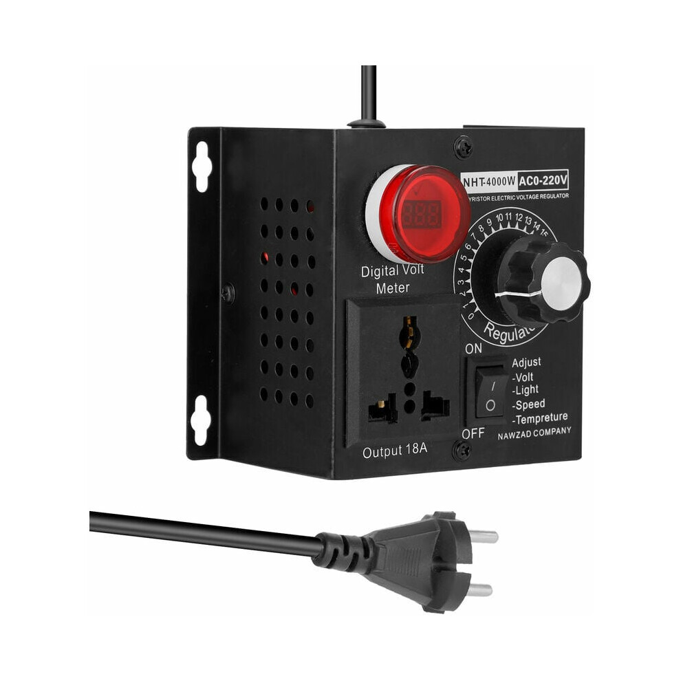 Ac 220V 4000W Compact Controller Variable Voltage Speed Portable Temperature Light Voltage Adjuatable Dimmer 9469042608796