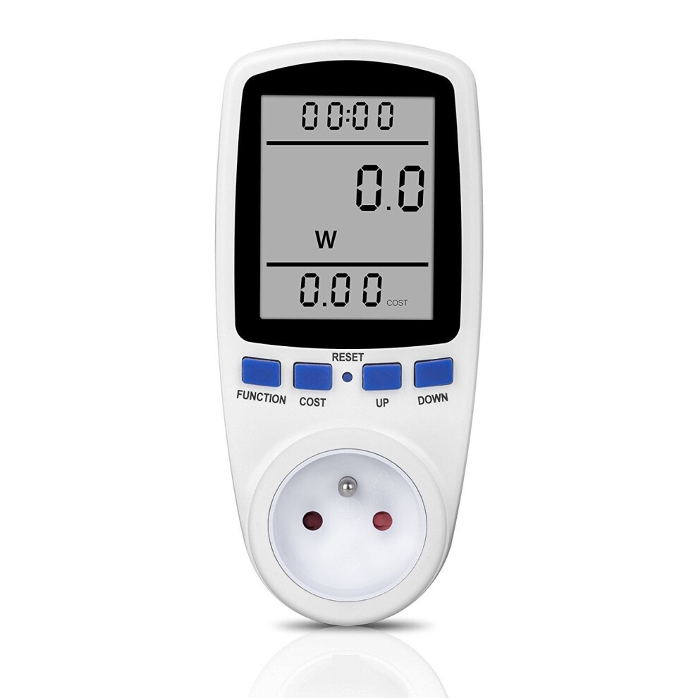 Wattmeter Socket, Ac 185V 264V Energy Meter Power Consumption Meter, Electricity Usage Monitor Socket With Lcd Display 9469042608802