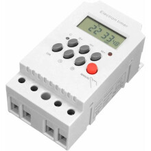 AC 220V 25A Digitale Programmeerbare Timer DIN-rail Elektronische Tijdschakelaar met LCD-display klok - Wit - Wit