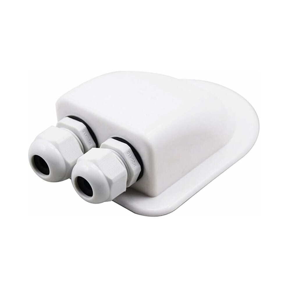 Solar Panel Cable Box Roof Pass-Through For Motorhome Double Hole, Round Junction Box Solar Panel Cable Entry Enclosure For Rv Caravan Motorhome 9469042609625