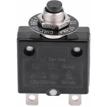25A Circuit Breaker Optional Reset Thermal Switch, 125-250V AC 50V DC Current Overload Protection Push Button Circuit Breaker
