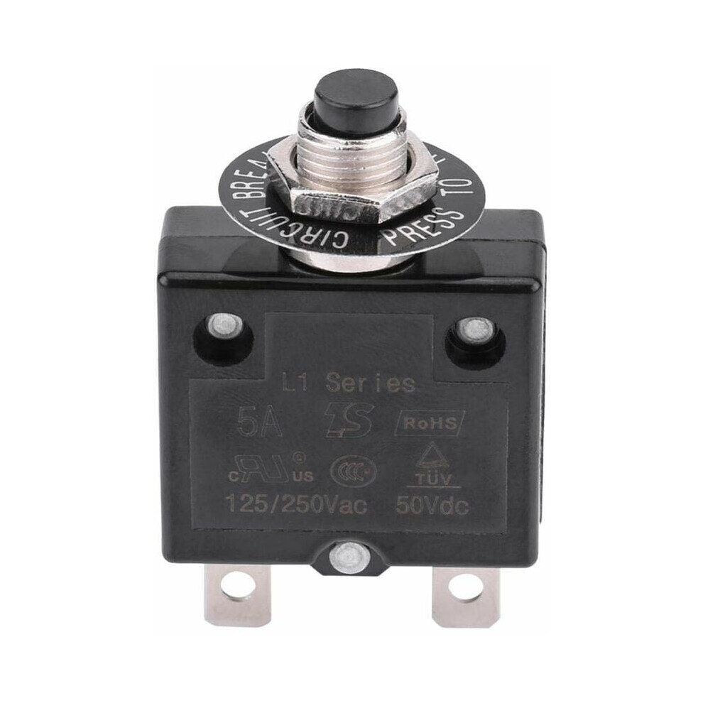 25A Circuit Breaker Optional Reset Thermal Switch, 125-250V Ac 50V Dc Current Overload Protection Push Button Circuit Breaker 9469042609731