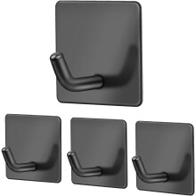 4 Pack Self Adhesive Hooks, Stick on Wall Hooks, Heavy Duty Waterproof Towel Rack for Bathroom Kitchen Closet Door, Stainless Steel Hooks.