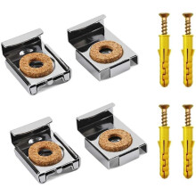 Montagekit (zilver) Frameloze glazen wandspiegelbeugel met 4 sets pennen en schroeven, kan worden gebruikt voor het ophangen en bevestigen van spiegel