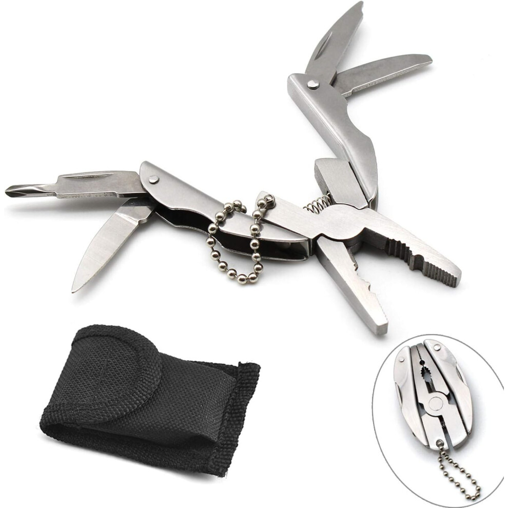 Multi-Tool Pliers Kit Multifunction Pocket Tool With Black Leather Case, Multitools Pliers For Camping, Fishing, Hiking, Kitchen, Picnic 9469042613936