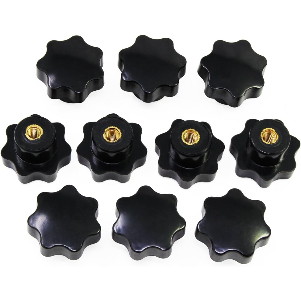 M6 Star Knobs, Female Thread Knurled Knob, Black Plastic Handle Tightening Knobs For Mechanical Equipment 9469042614704