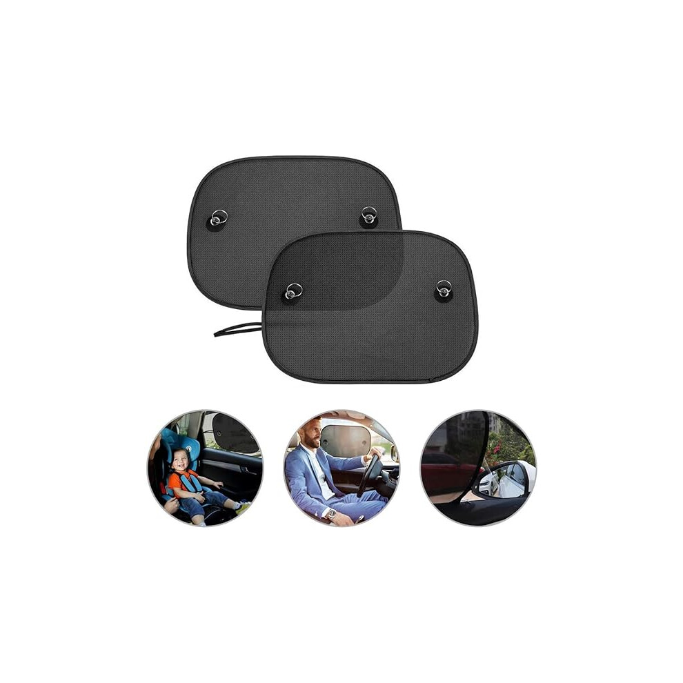 (38*48Cm) 2 Pieces Car Sun Shade For Babies, Car Window Sunshade For Most Cars Blocks Over 97% Of Harmful Uv Rays Lifeasy