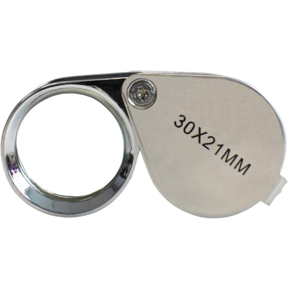 Lifeasy Jeweler Loupe - 30 X 21Mm Glass Magnifying Glass Jewelry Antiques Eyepiece Lens - 30X Foldable Pocket Glass Loupe Botanist Magnifier