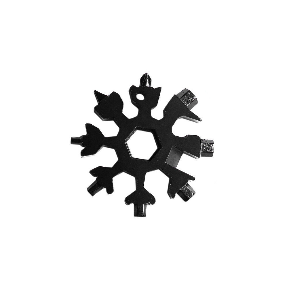 Snowflake Tool 18-In-1 Stainless Steel Multi-Tool, Portable Keychain Screwdriver Bottle Opener Tool Come Black (Black) 9469042618030