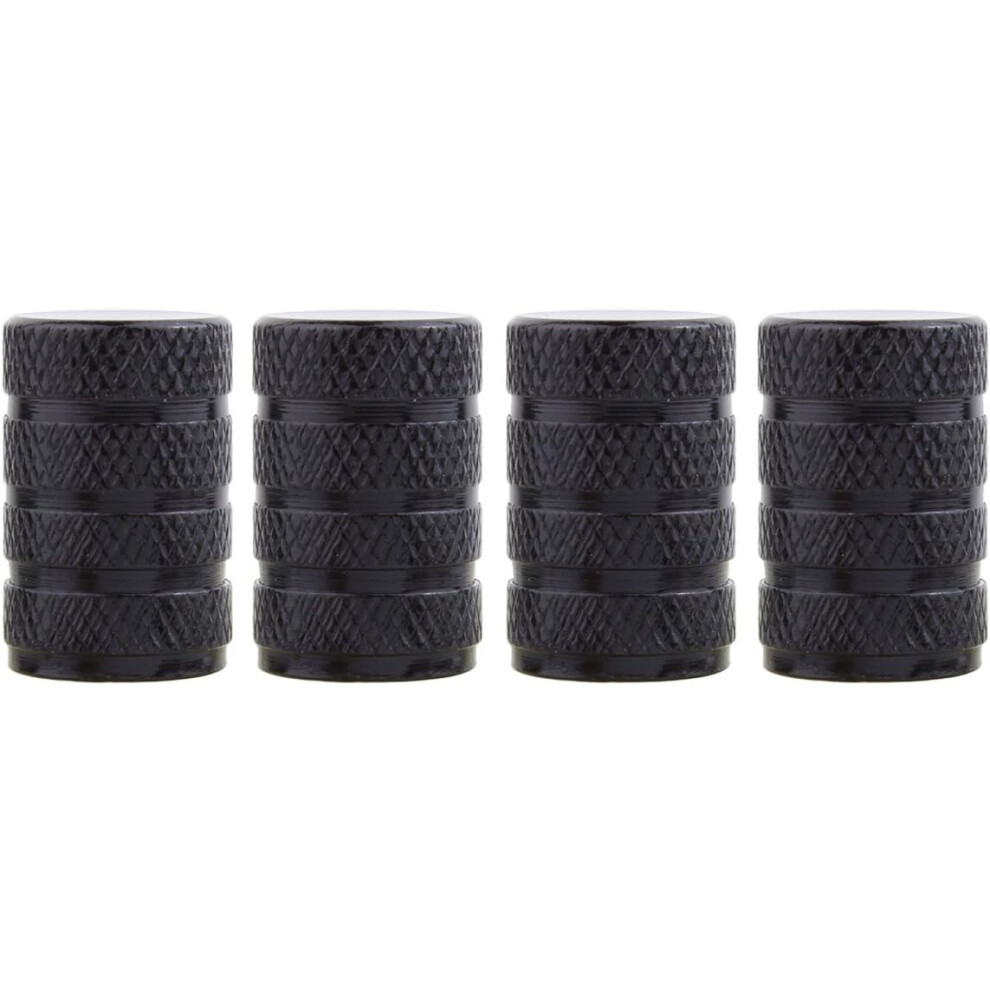 4Pcs Valve Stem Caps Round Tire Valve Stem Caps For Dust Cover Off Black 9469042618061