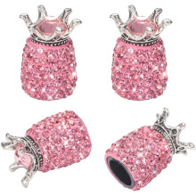 (Pink Pineapple) Valve Caps Tire Valve Caps Crystal Aluminum Dust Caps 4pcs Universal for Cars, SUVs, Bikes, Trucks