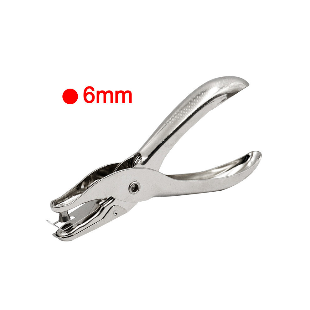 Metalen perforator 12,5 cm, cirkels Ø 6 mm Ponst 1 - 8 pagina's geperforeerd papier