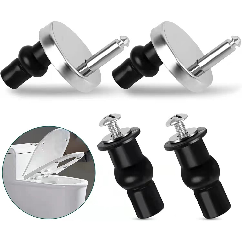 Toilet Seat Hinge, Quick Release Hinges Fixings, With Rubber Screw Fixing, Fits Top Toilet Seat Hinges 9469042619419
