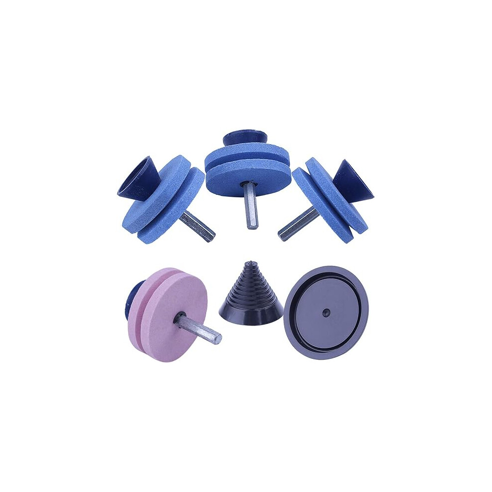 4Pcs Double Layer Sharpening Stone Lawn Mower Blade Sharpener For Drill With Blade Balancer For Hand Drill Power Drill 9469042620903
