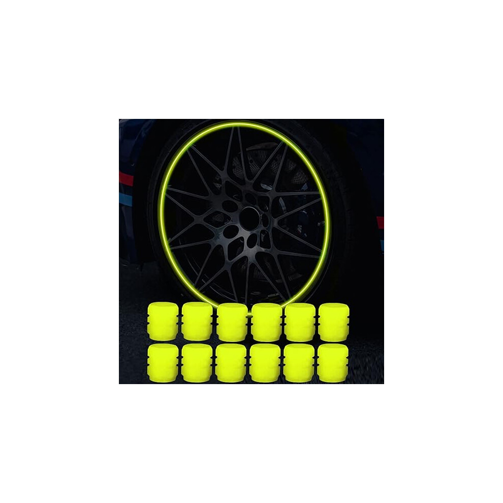 12 Pack Fluorescent Car Tire Valve Caps, Universal Luminous Car Tire Valve Stem Caps Car Dust Cap For Car, Suv, Motorcycle, Truck 9469042620972
