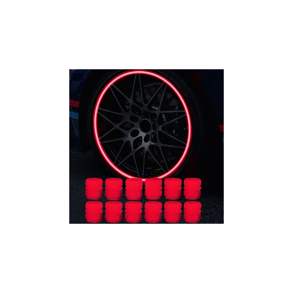 12 Pack Fluorescent Car Tire Valve Caps, Universal Luminous Car Tire Valve Stem Caps Car Dust Cap For Car, Suv, Motorcycle, Truck 9469042620996