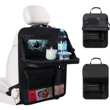Organizer per auto, organizer per auto per bambini con vassoio e tasca per telefono/tablet, organizer impermeabili per sedili posteriori per riporre g