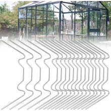 100PCS Greenhouse Glazing Clips 8 * 3.5cm Greenhouse Glass Clips 304 Stainless Steel W Type Glazing Clips for Securing Glass in Greenhouses, Silver