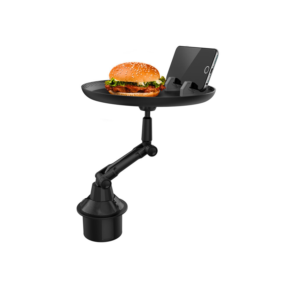 Car Cup Holder Tray, Car Tray Table For Dining With Cell Phone Slot Universal Adjustable 360 Swivel Tray For Vehicle 9469042621252