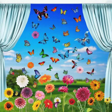 Static Window Stickers 9 Sheets 20*30cm Window Stickers, Reusable Spring Glass Film Spring Butterfly Bird Flower Window Sticker Decorative Glass Door