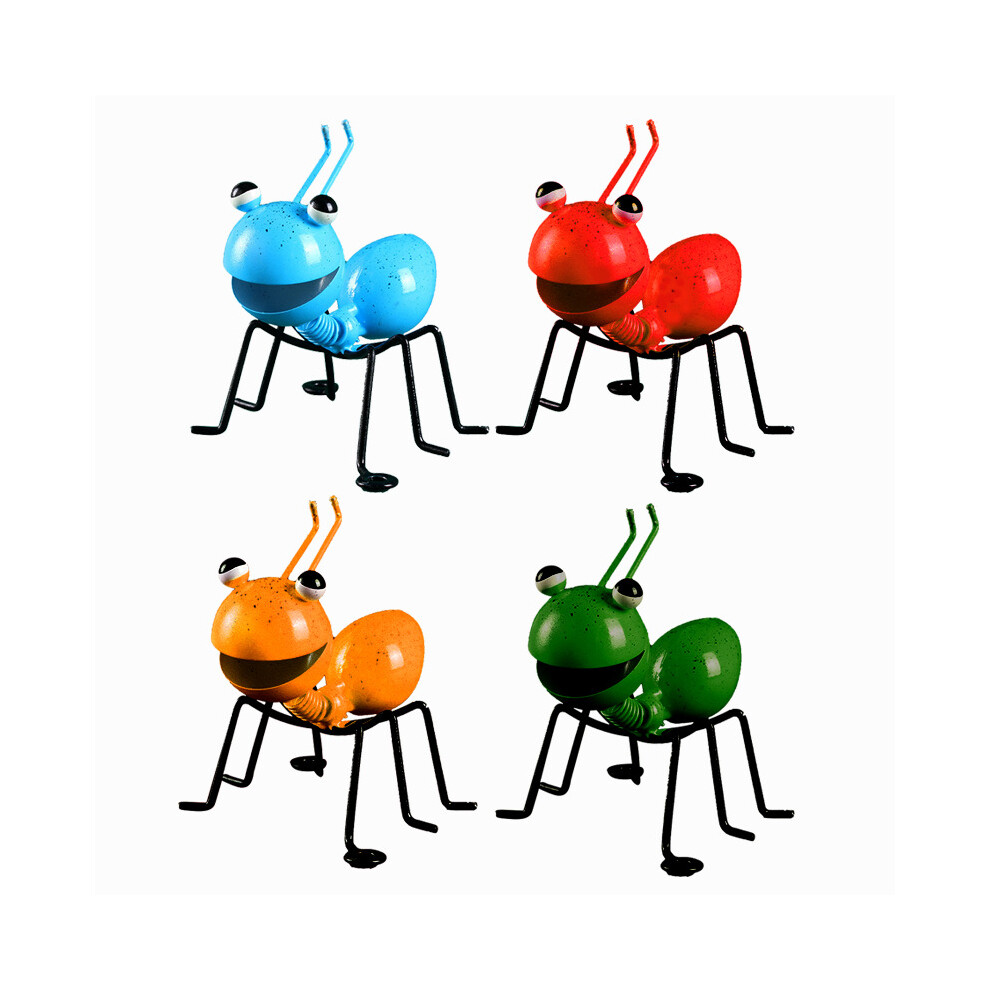 Set Di 4 Formiche In Metallo, Formiche Decorative Da Parete, Graziose E Colorate Decorazioni Da Giardino Per Giardino, Prato E Decorazione Da Parete