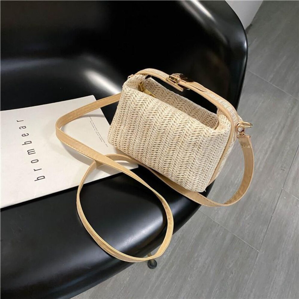 (khaki) Straw Crossbody Bag For Women New Bohemian Small Knitting Summer Purse And Handbag Vacational Bucket Beach Bags