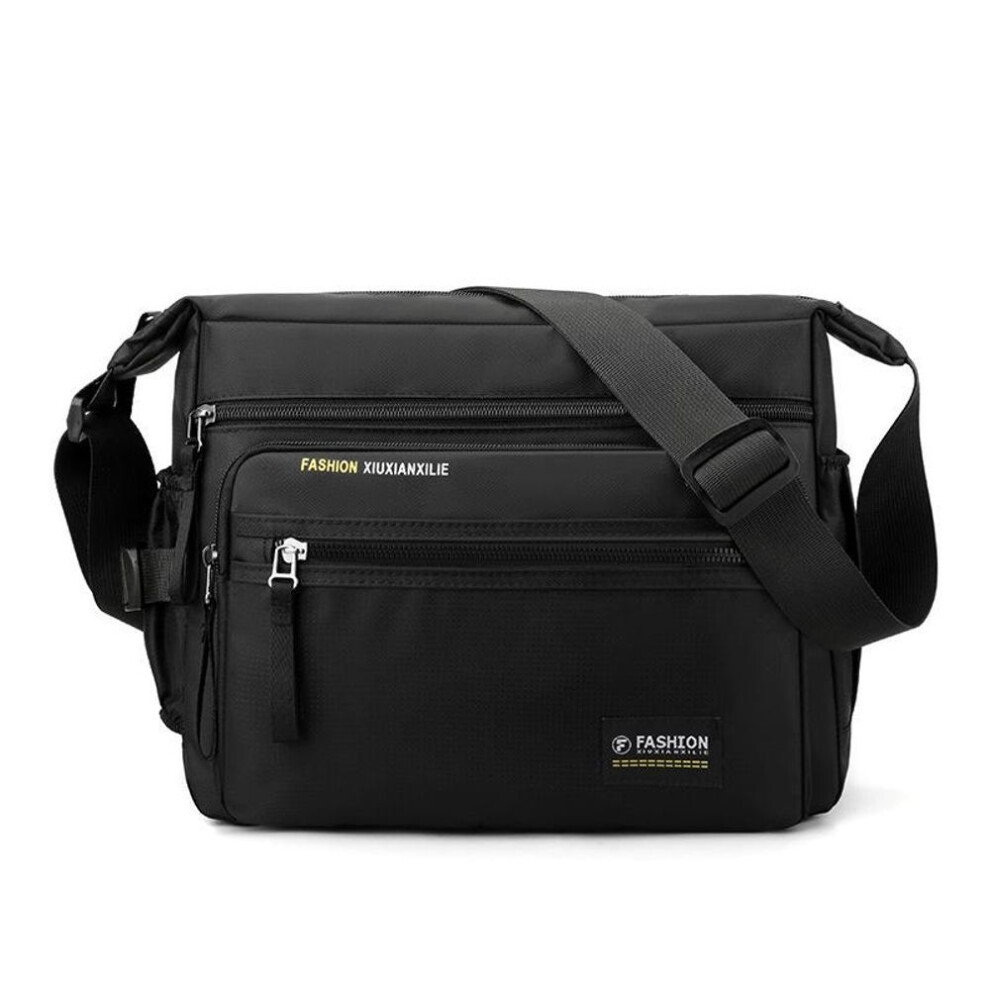 (black) New Men Crossbody Bags Male Nylon Shoulder Bags Boy Messenger Bags Man Handbags For Travel Casual Large Bag