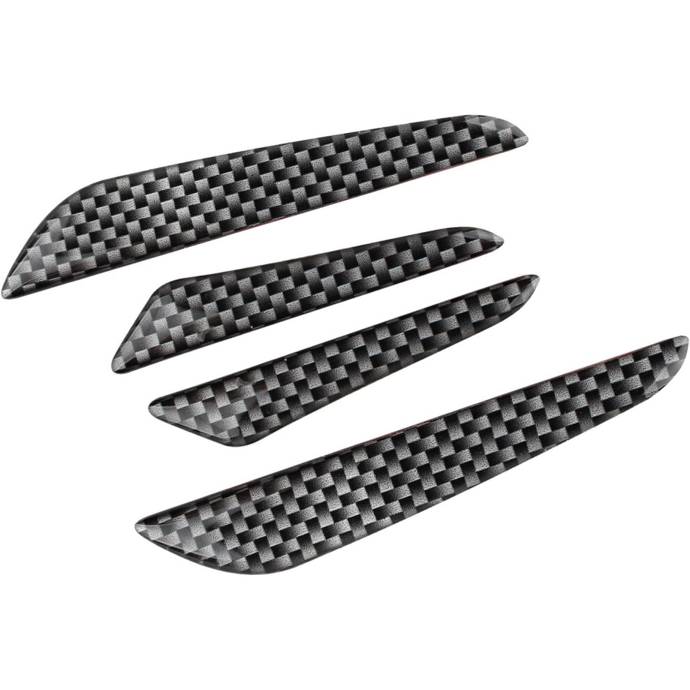 4Pcs Carbon Fiber Pattern Car Auto Anti Collision Bumper Door Protector Stickers Anti-Rub Bars Anti-Scratch Decorative Strips Black 9469042623409