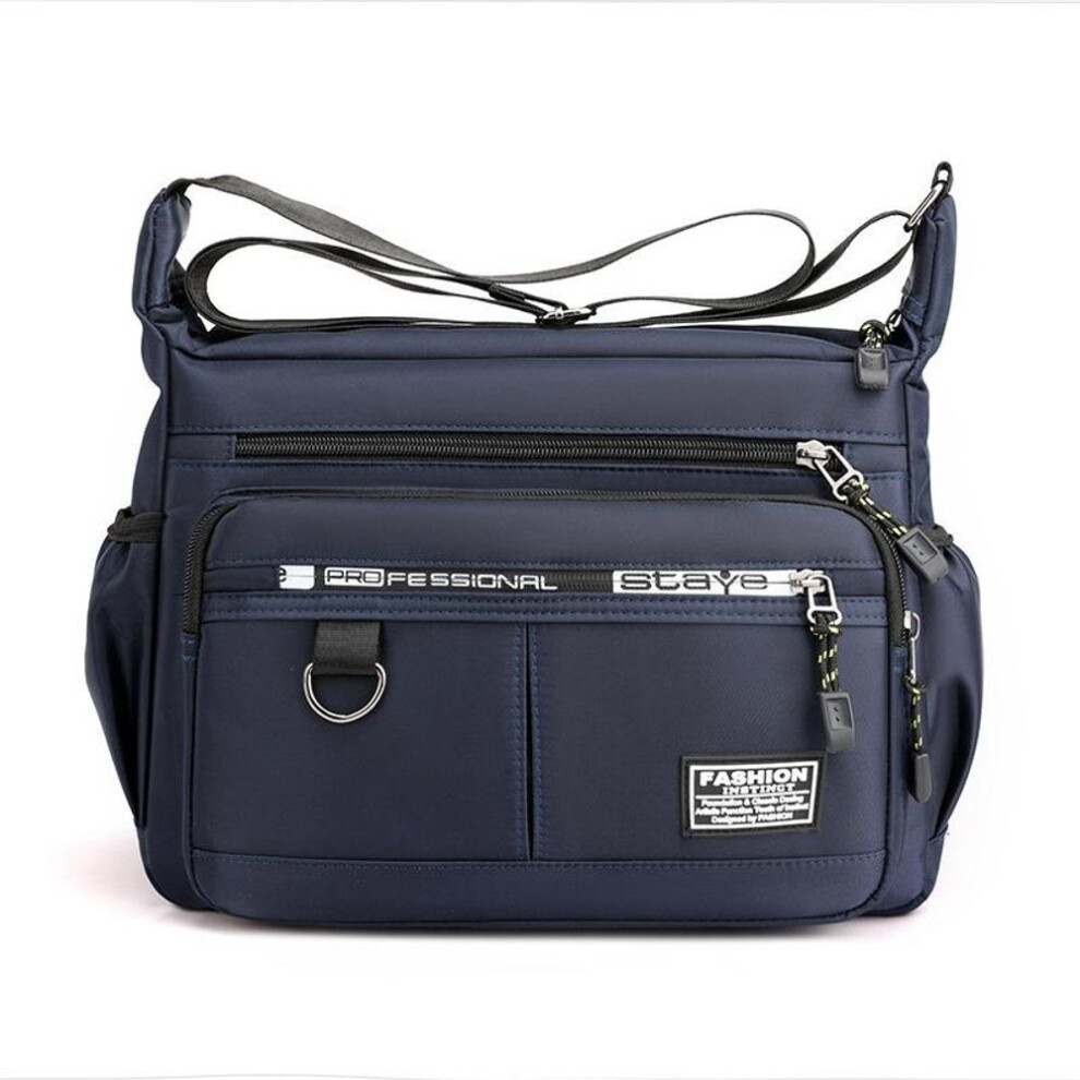 (dark blue) New Men Crossbody Bags Male Nylon Shoulder Bags Boy Messenger Bags Man Handbags For Travel Casual Large Satchel Grey