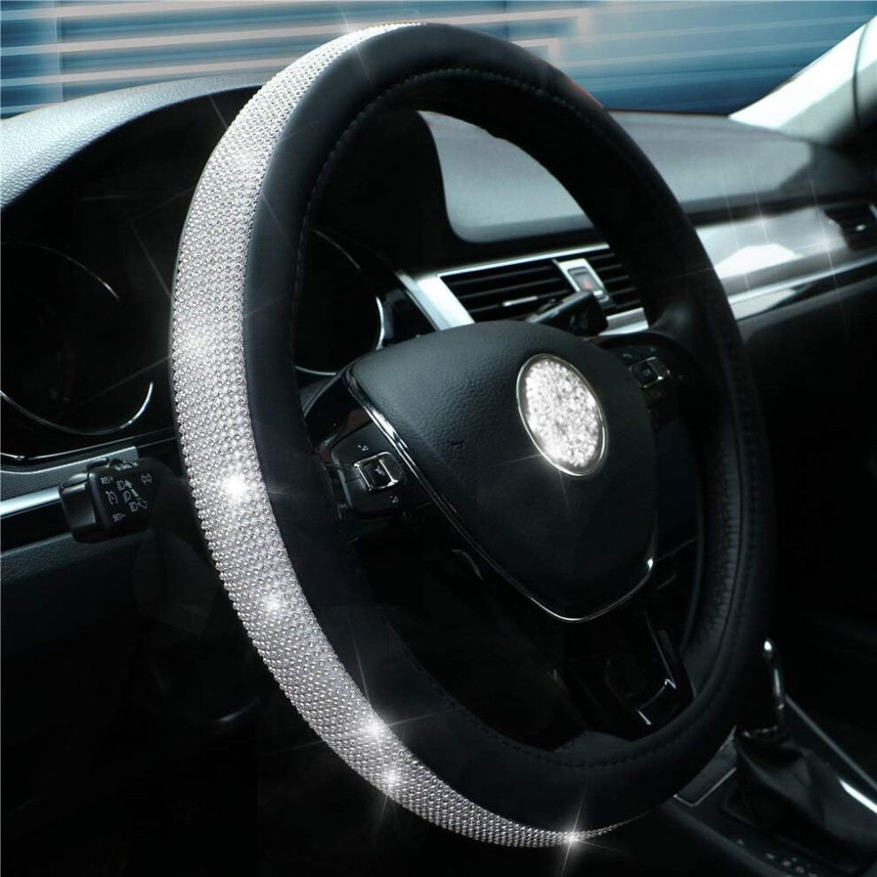 38Cm-Universal Car Steering Wheel Protector Rhinestone Anti-Slip Steering Wheel Cover Car Decoration Accessory Car Steering Wheel 9469042624314
