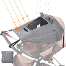 Parasole grigio per passeggino, protezione solare per carrozzina, passeggino, auto, parasole anti UV UPF50+ per passeggino