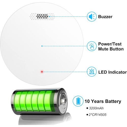 WiFi with Smart Wireless Fire Detector with Mute Function by App Test Alarm for Fire Warning 1
