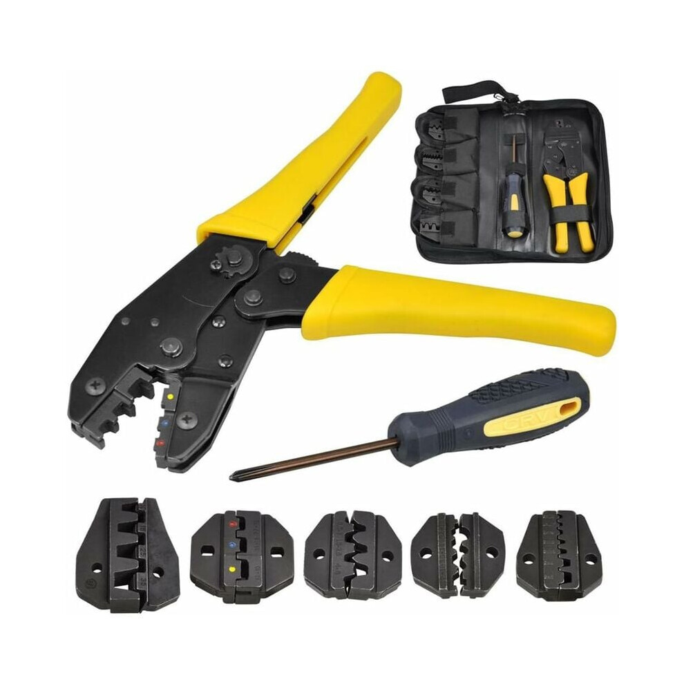 5 In 1 Terminal Crimping Pliers For Insulated And Non-Insulated Connectors With 1 Screwdriver And Cable Crimping Tool Bag 9469042627193