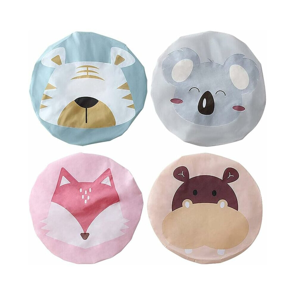 Lifeasy 4 Pieces Hair Bath Caps, Women Shower Cap, Waterproof Hair Bath Caps, Cute Cartoon Reusable Waterproof Elastic Bathing Caps For Women