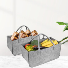 pezzi (50x25x25, grigio medio) Borsa per legna da ardere in feltro, borsa per la spesa, cestino per legna portatile, cestino per legna pieghevole e re