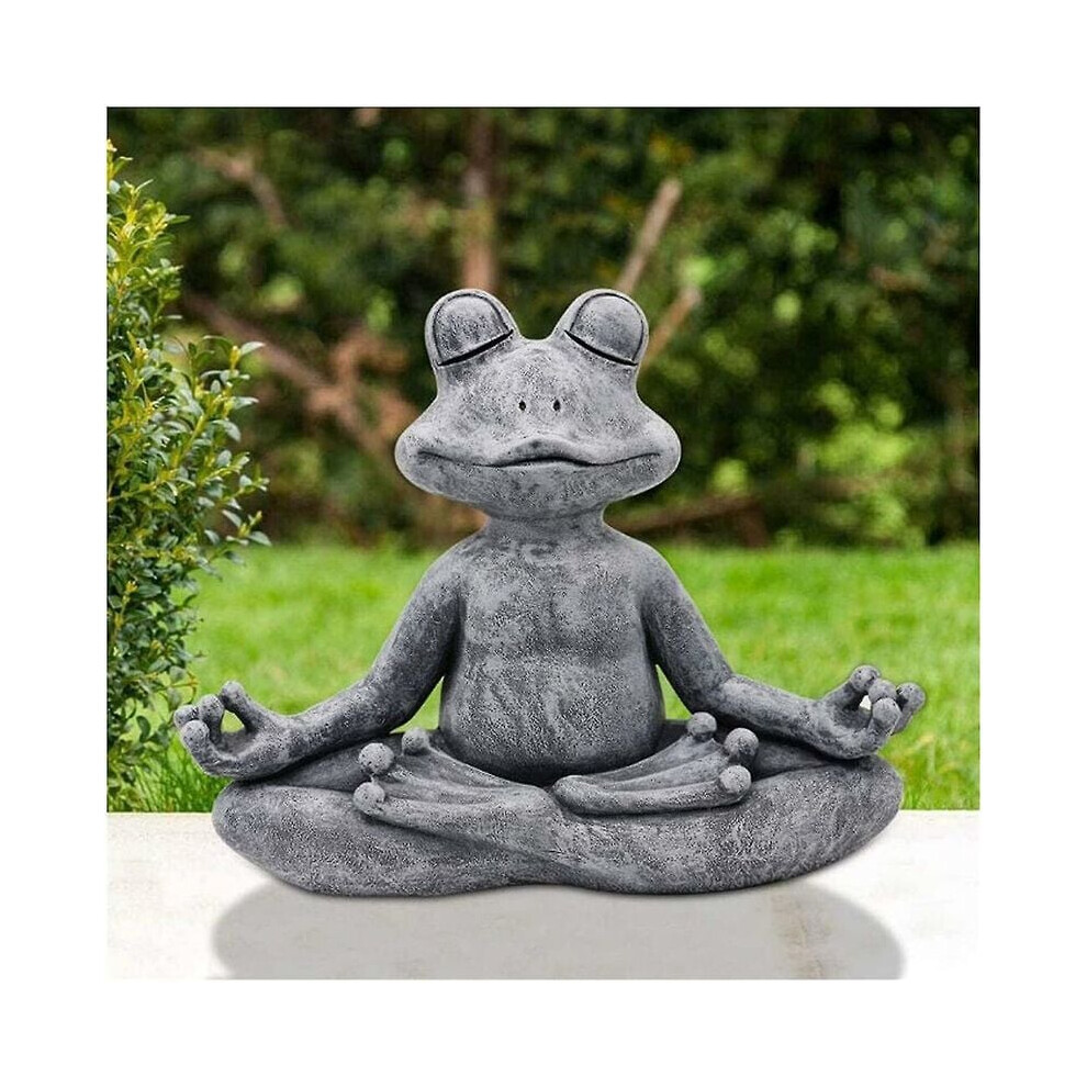 Meditation Frog Statue, Anti-Corrosion Solid Stone Sculpture, Suitable for Indoor and Outdoor Garden Decoration