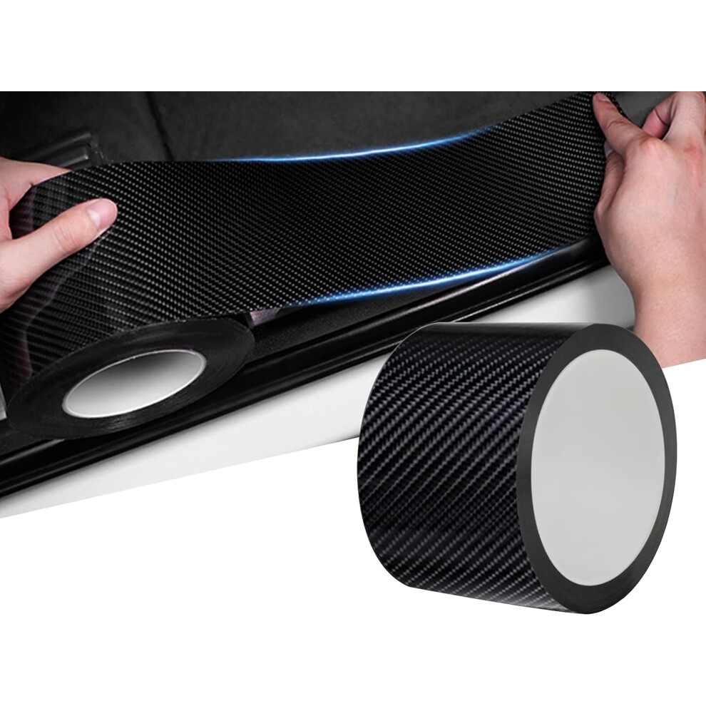 7Cmx5m 5D Carbon Fiber Car Door Edge Protection Film Sticker,Universal Car Bumper Anti Scratch Door Edge Film Protection Sticker(Carbon Fiber ) Black 9469042630124