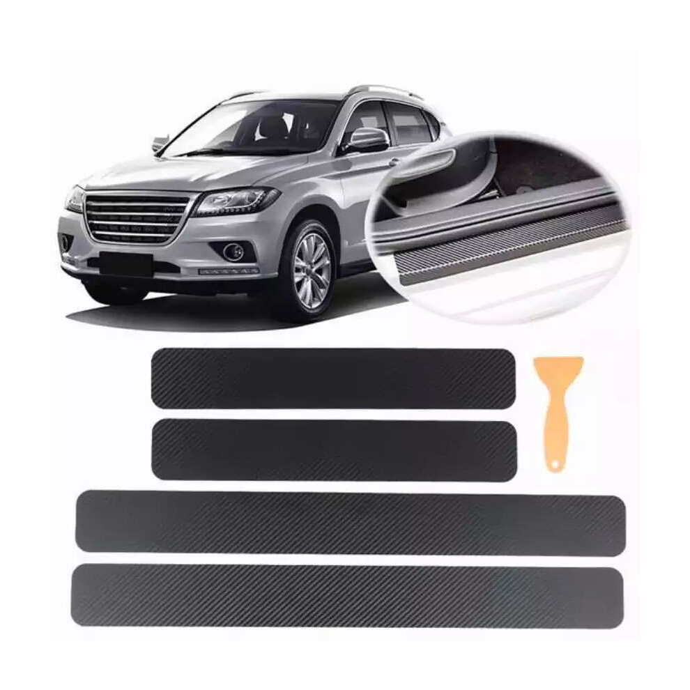 Door Sill Protector,4Pcs Carbon Fiber Rear Bumper Protector Strip Film,Anti-Scratch Universal Car 9469042630094