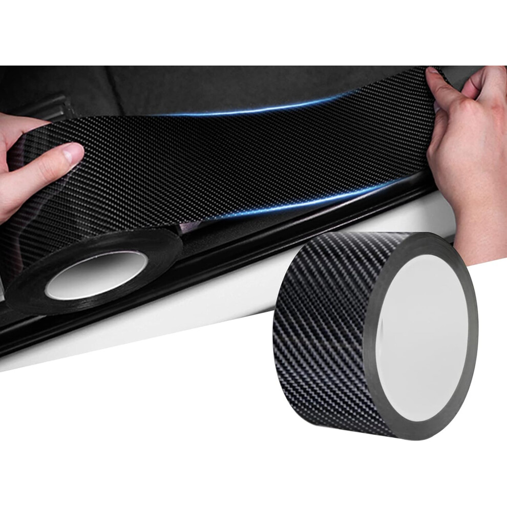 5Cmx10m 5D Carbon Fiber Car Door Edge Protection Sticker,Universal Car Bumper Anti Scratch Door Edge Film Protector Sticker(Carbon Fiber ) Black 9469042630131