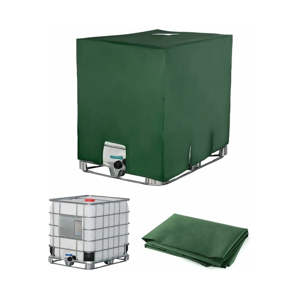 Tarpaulin for IBC Tank 1000L, Water Tank Cover, Anti-UV Anti-Dust Protective Cover Tarpaulin, Water Tank Cap Tarpaulin (116 x 100 x 120 cm, Green)