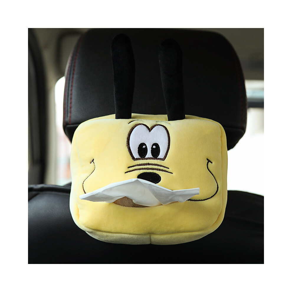 Car Tissue Box Holder( Puppy),Cute Cartoon Tissue Box Multi-Function Car Plush Tissue Box Hanging Napkin Holder Paper Towel Dispenser Tissue Box Yellow 9469042631138
